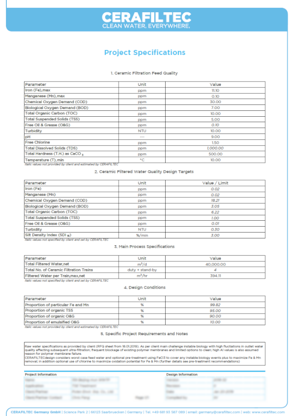 Ceramic flat sheet membrane - CERAFILTEC - Projection package 2