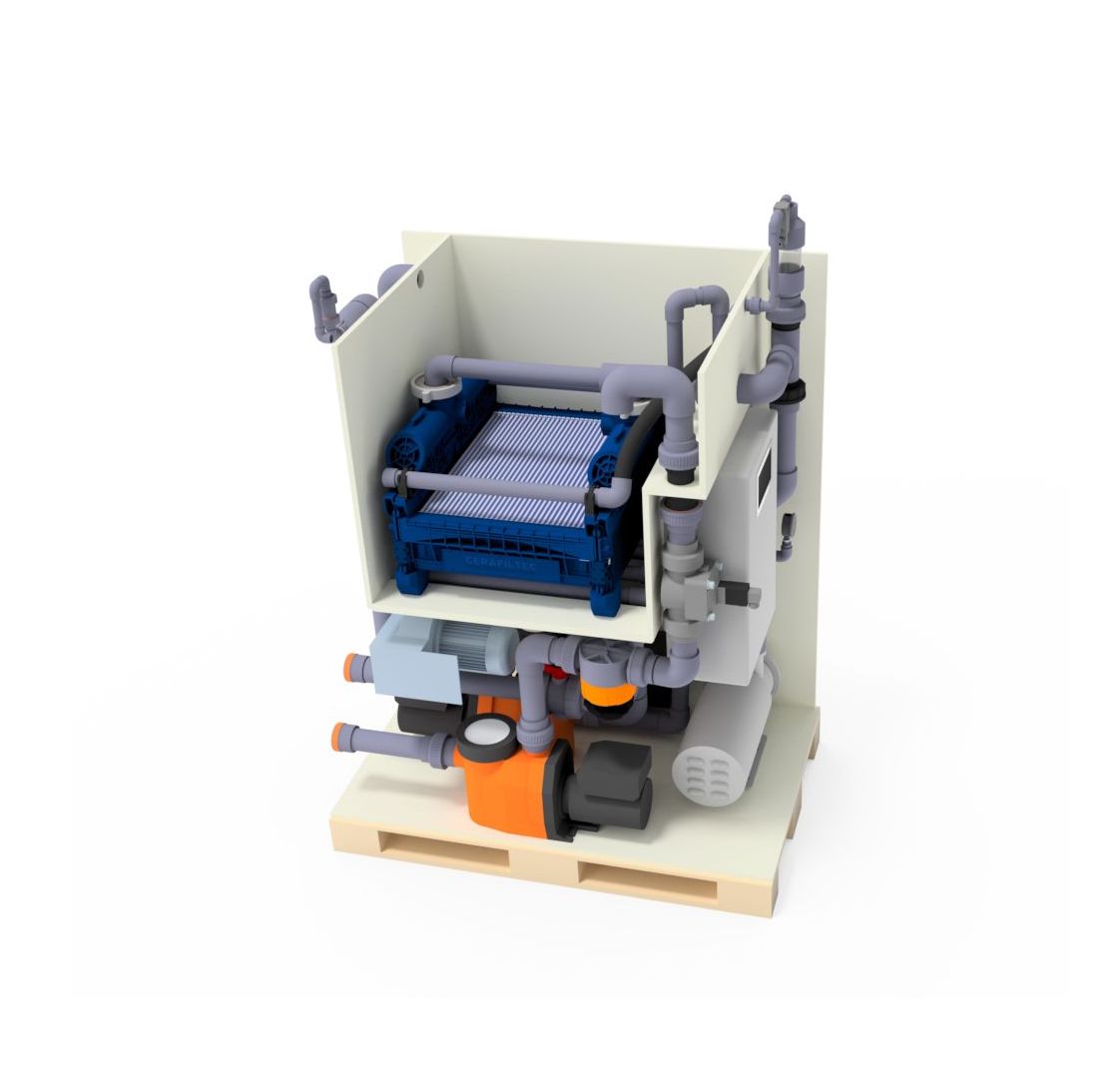 Ceramic flat sheet membrane - CERAFILTEC - skid pilot unit