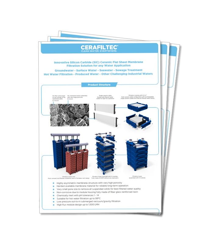 Ceramic flat sheet membrane - CERAFILTEC - 4-page Flyer