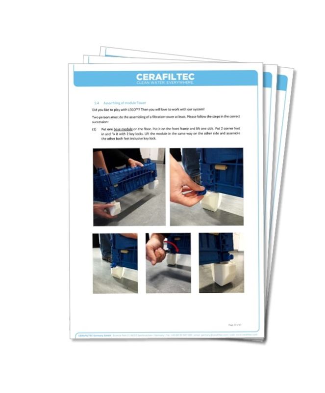 Ceramic flat sheet membrane - CERAFILTEC - Read manual before use